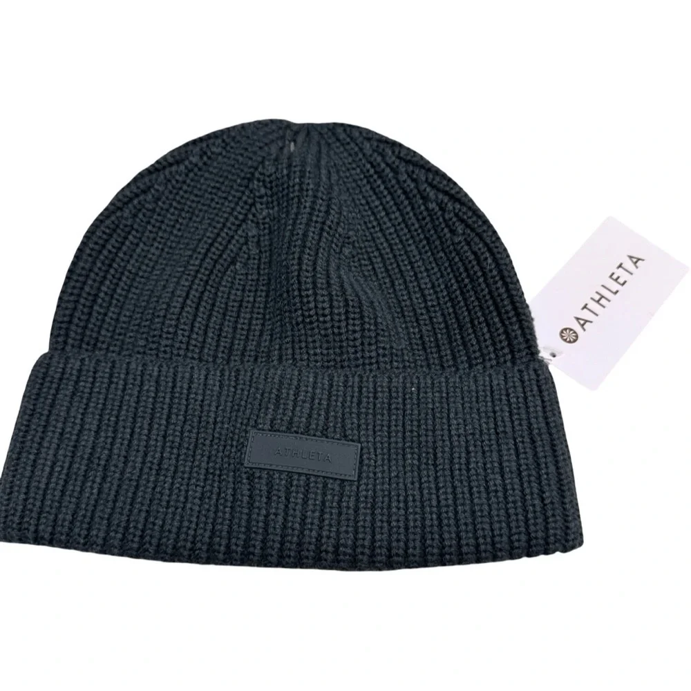 Athleta Cypress Green Ribbed Beanie